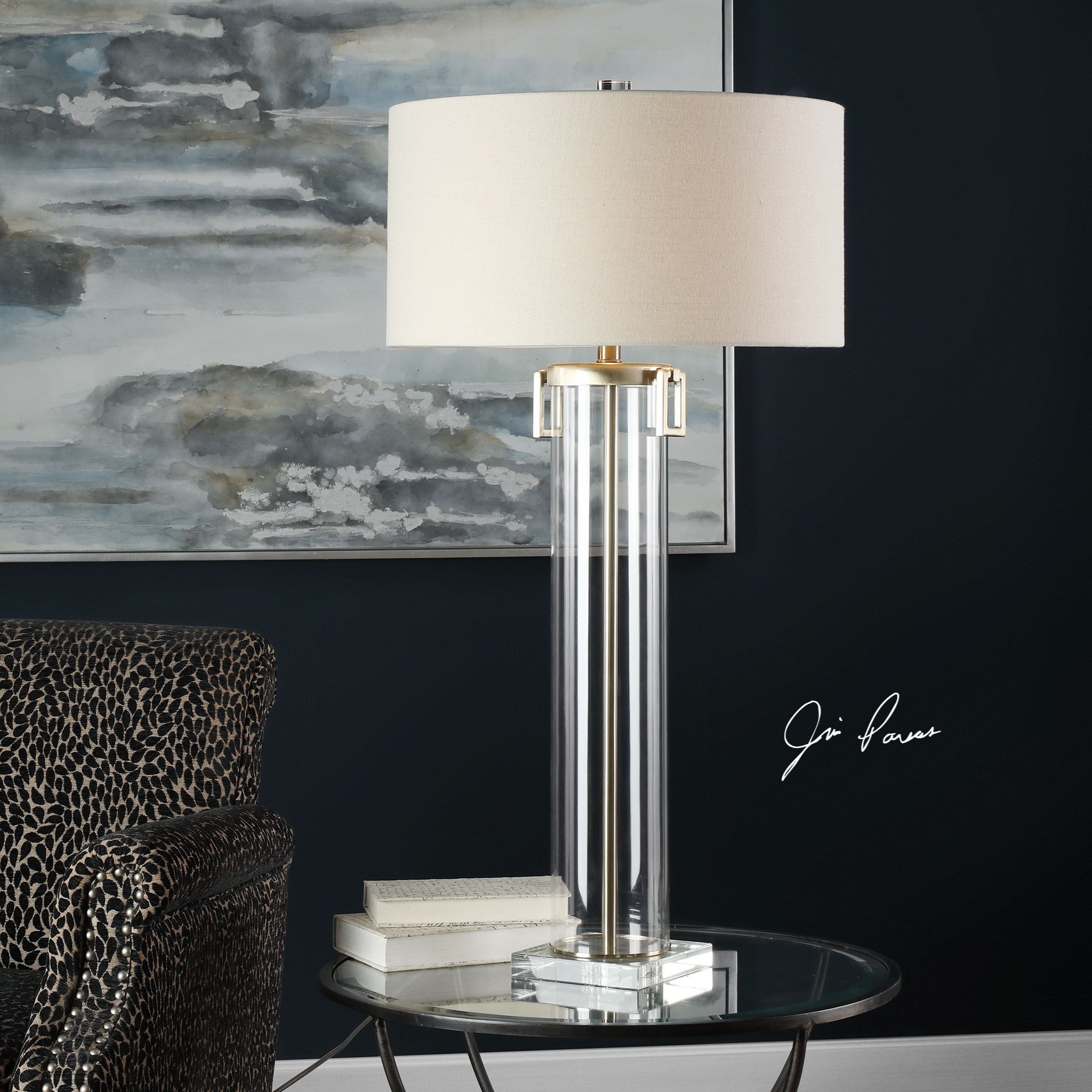 Tall glass cheap table lamps